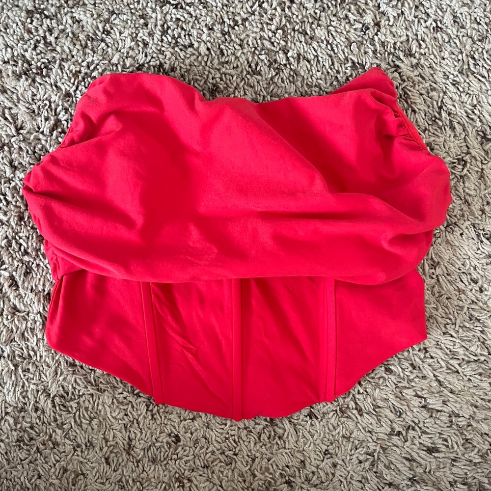American Threads red corset top